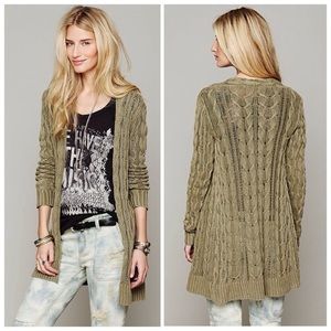 Free people olive green Cardigan